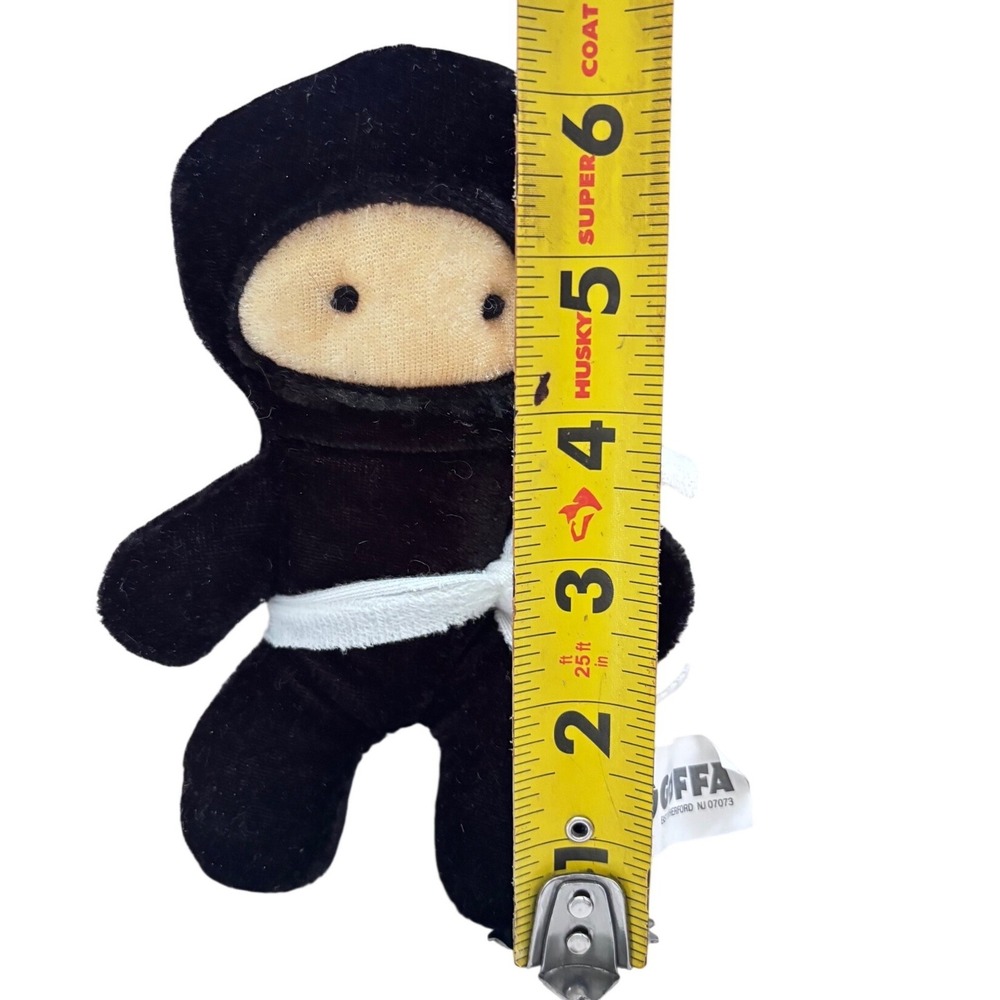 GOFFA Black Ninja Plush 7" Stuffed Toy White Belt Martial Arts Karate - Picture 4 of 4